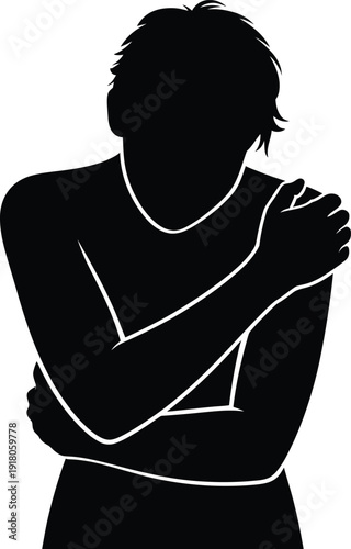Silhouette of a person with arms crossed looking confident