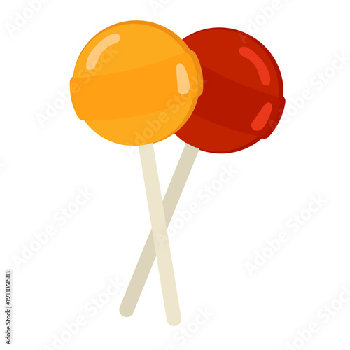 Two Sweet Colorful Lollipops Vector