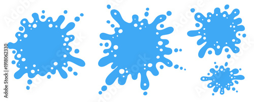 Abstract blue splash and liquid shape illustration with soft edges. Frame puddle water design for text, banners, posters, kids graphics and playful layouts.