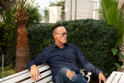 man sitting on a bench