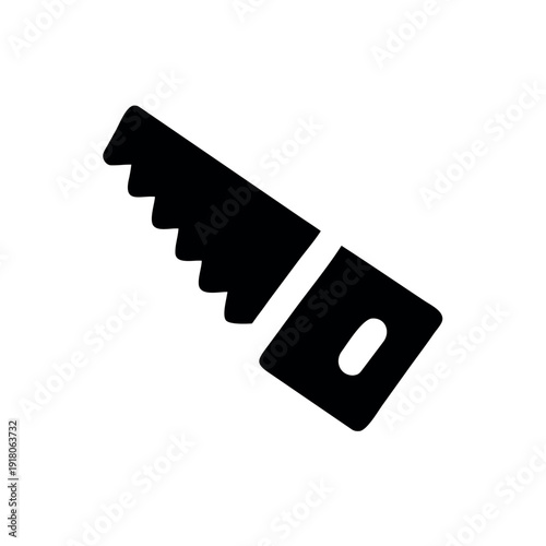 Hand saw tool silhouette icon for carpentry woodworking and cutting Vector illustration