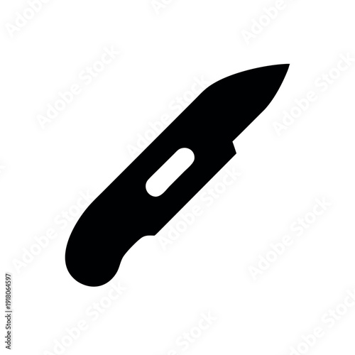 Utility knife cutter tool icon for crafting packaging and workshop tasks Vector illustration