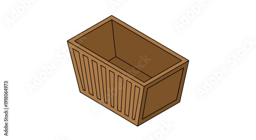 Brown Wooden Crate Container Box Packaging.