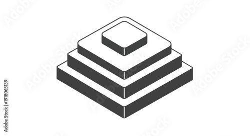 Geometric Pyramid Structure with Four Layers.