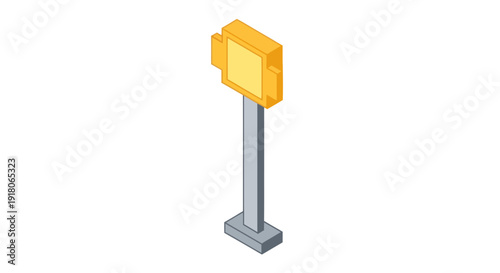 Yellow Street Light on Metal Pole.