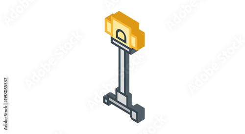 Padlock on a metal stand.