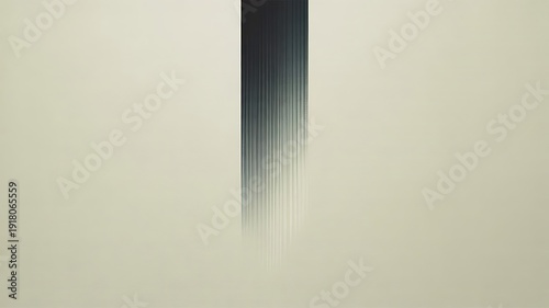 Abstract Black Paint Brush Stroke on Beige Background - Minimalist Art Texture