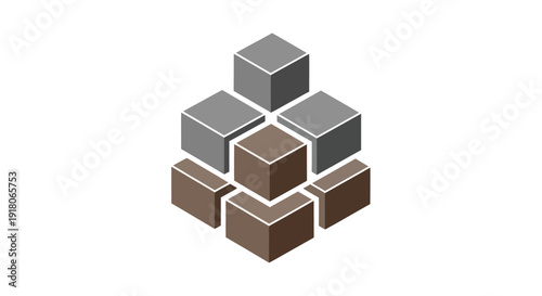 Stacked 3D Cubes in Various Colors.