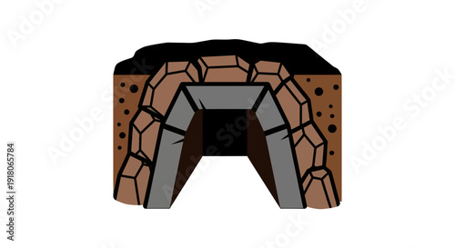 Stone Archway Structure Illustration.