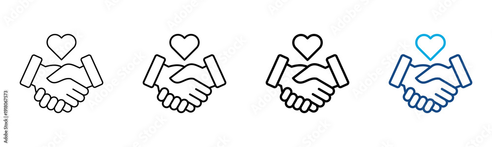 Obraz premium Relationship Icon Different Style Outline Collection Set Vector Illustration