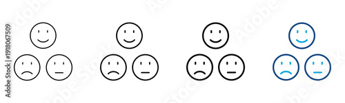 Emotion Icon Different Style Outline Collection Set Vector Illustration