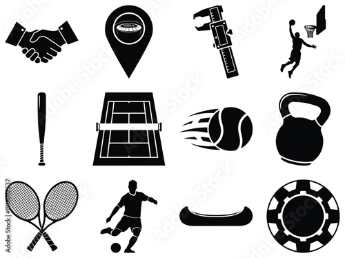 Black and White Silhouettes of Sports and Activity