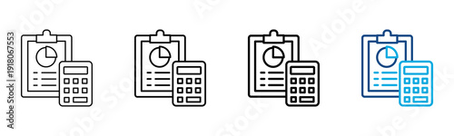 Accountin Icon Different Style Outline Collection Set Vector Illustration