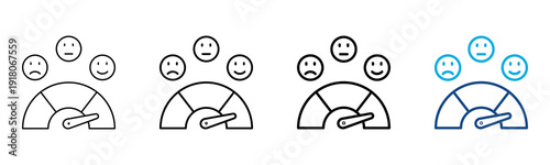 Satisfaction Icon Different Style Outline Collection Set Vector Illustration