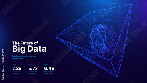 Big Data Storage Technology. Abstract Data Cube Background. Modern Technology Banner. Information Server. Data Science Computer Science Algorithms Vector Illustration.