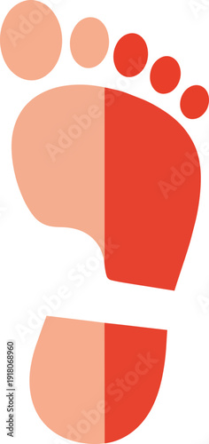 Stylized Human Footprint Vector Graphic Design Minimalist Icon