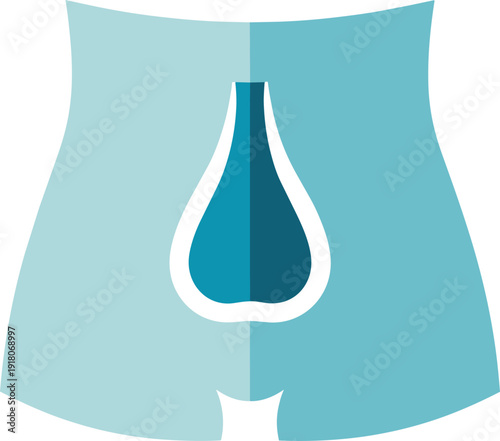 Abstract Male Urinary System Prostate Health Anatomy Icon