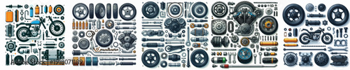 Vector set image of motorcycle sparepart.