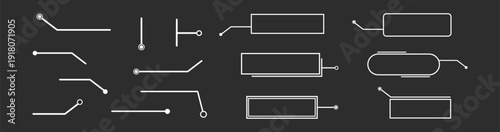 Flowchart diagram arrows and connector elements with outline shapes editable strokes for corporate workflow structure and planning template