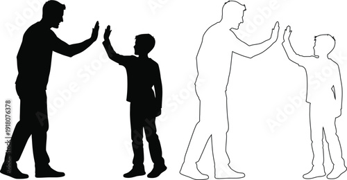 High five and handshake interactions between adults and children in contrasting styles