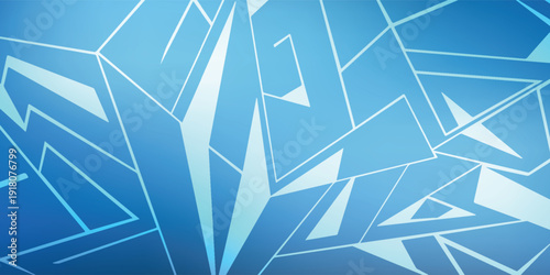 Abstract Blue Geometric Background With Faceted Ice Shards and Modern Gradient Design eps10