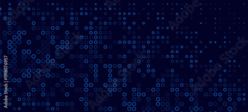 High speed dot moving technology concept. stripes halftone with blue light. speed movement pattern and motion blur over dark blue background. Vector Illustration.