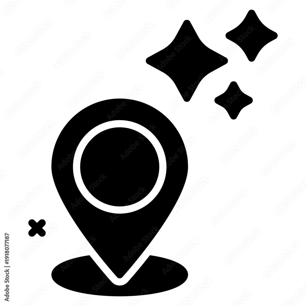 Fototapeta premium Pin ai solid icon