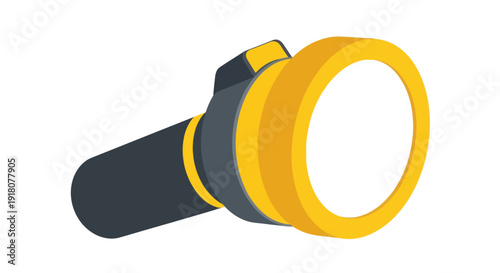 Yellow Magnifying Glass Closeup Detailed View.