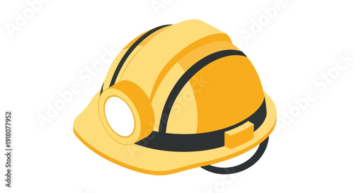 Yellow Hard Hat with Black Straps.