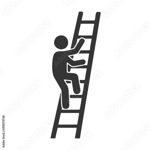 梯子を登る人物のシルエットアイコン
