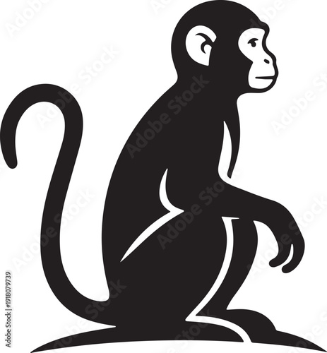 Monkey Vector Illustration Modern Primate Logo Icon for Brand Identity