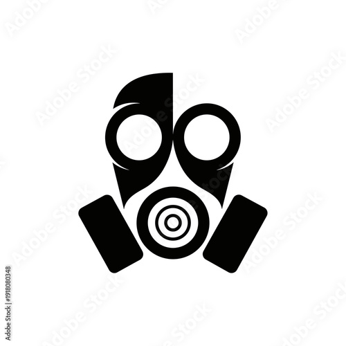 Modern stylized gas mask logo icon design