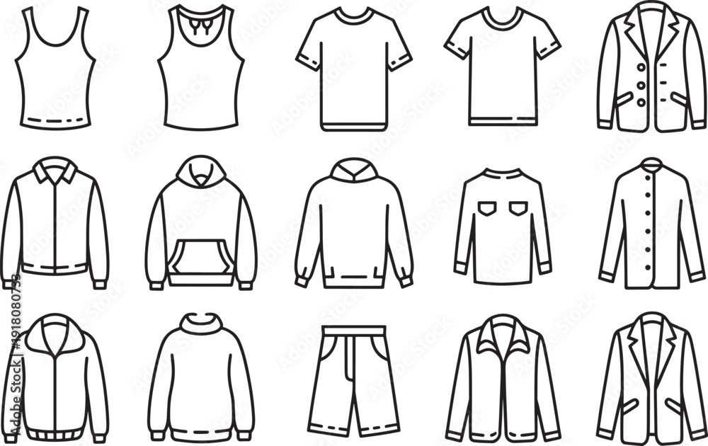 Fototapeta premium Collection of various clothing items and apparel