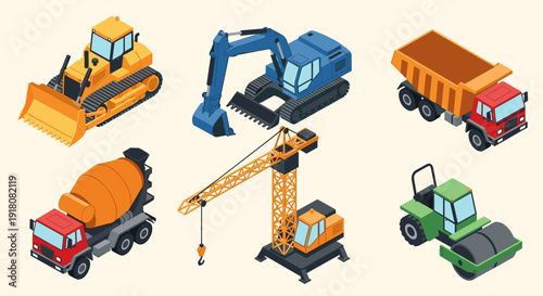 Heavy Machinery Vehicles for Construction Work.