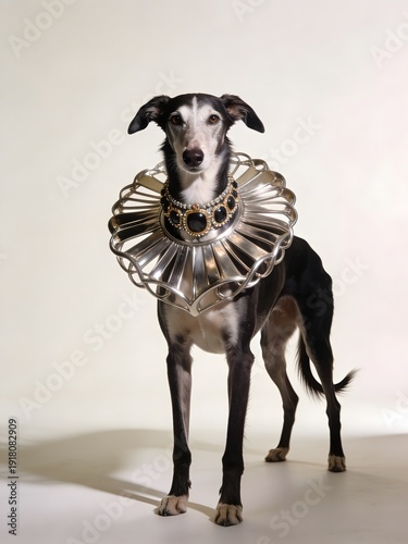 Italian Greyhound In Gold Collar