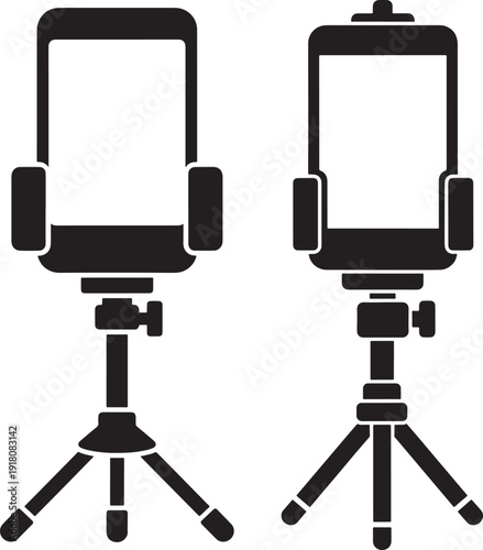 Smartphone silhouette on tripod for video recording