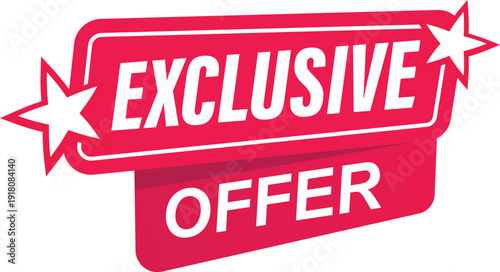 Exclusive offer banner. Special offer price sign. Advertising discounts symbol. Isolated web element.
