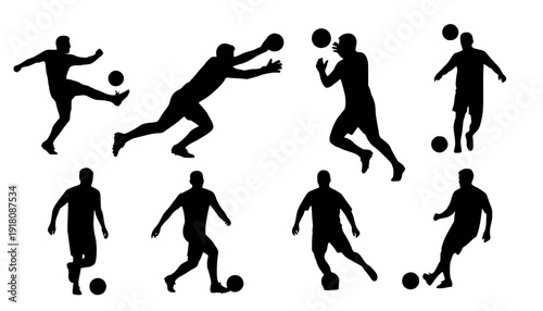 soccer shoot silhouettes
