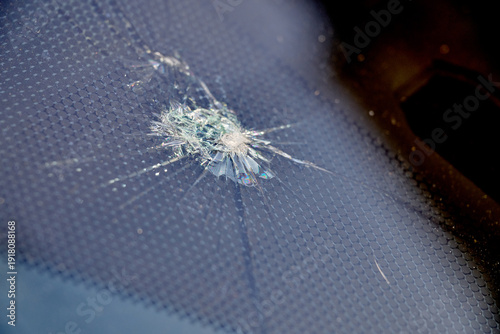 crack and impact on windshield