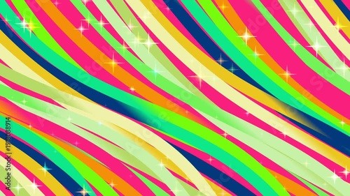 Vibrant Rainbow Stripes with Sparkling Stars Background.