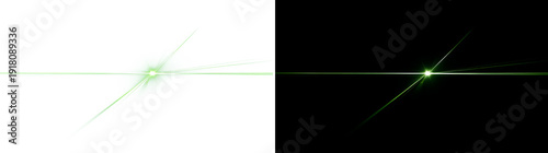 Photos Green Energy Burst With Laser Beams and Star Flare, Transparent PNG and Black Ba