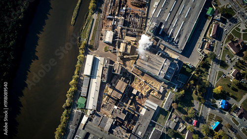 Bild auf Leinwand woodworking factory top view