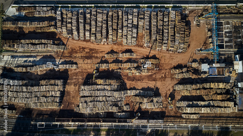 Tableau sur toile woodworking factory top view