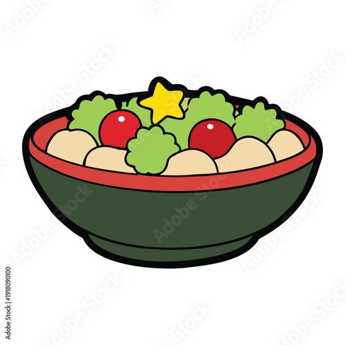 A fresh Chilean salad with crisp lettuce, juicy tomatoes, crunchy onions, and tangy dressing, bursting with vibrant flavors and a colorful, healthy appeal.
