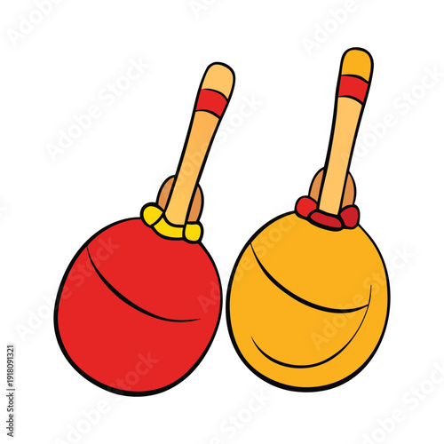 A vibrant Spanish castanet clicks rhythmically, its wooden shells producing sharp, lively beats, perfect for flamenco dance and festive, passionate performances.
