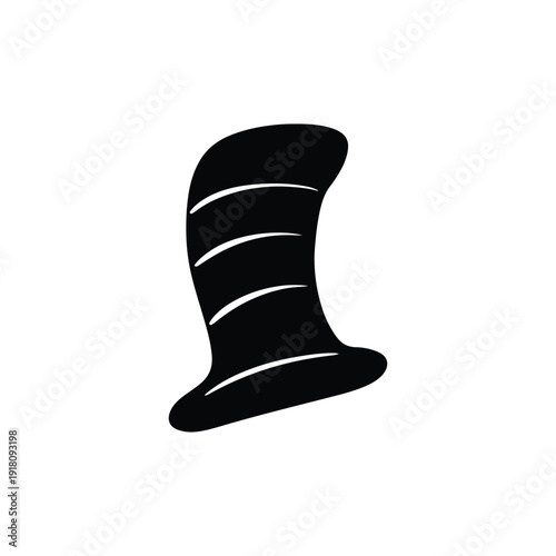Tall striped hat silhouette vector illustration design on white background.