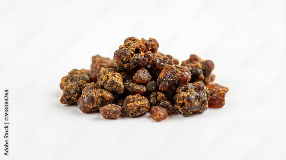 Obraz premium Propolis on a white background. A natural defense produced by bees
