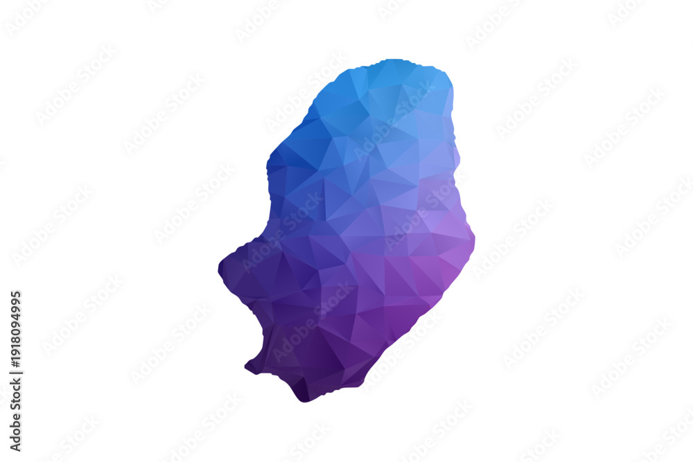 Obraz premium Niue Map - Polygon Style Vector Illustration in Blue and Purple Gradient, Low Poly Geometric Design, Isolated on White Background, Ideal for Infographics and Learning Materials.