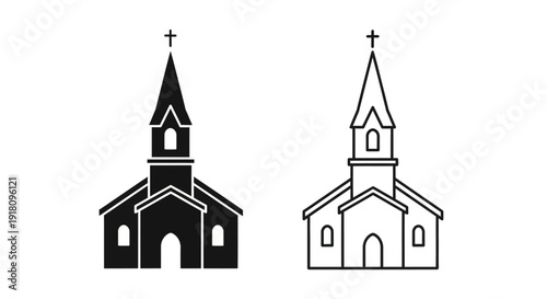 Church architecture icon design vector illustration art Vector
