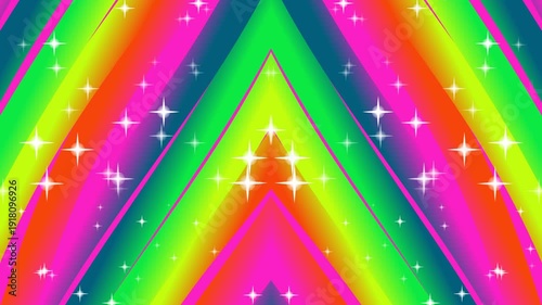 Vibrant Rainbow Stripes with Sparkling Stars Animation.